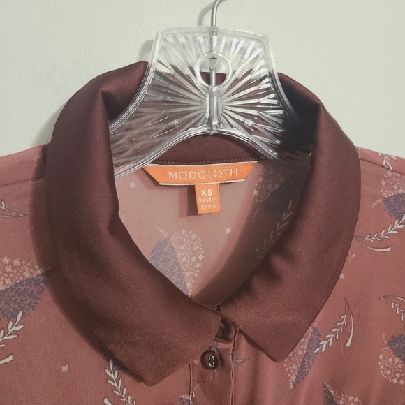 Modcloth | Women's Just My Typist Long Sleeve Sheer Shirtdress (Size XS) - Picture 4 of 16